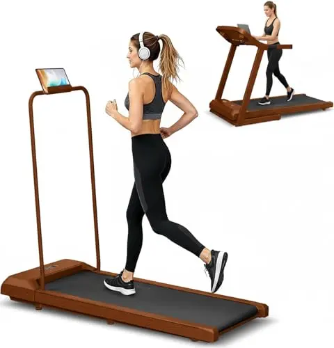 Jackfield Walking Pad Treadmill, 2.5HP Treadmills for Home, Portable Under Desk Treadmill with 5% Incline, 3 in 1 Compact Walking Pads with LED Display, 265 Lbs Capacity, Remote Control, Brown