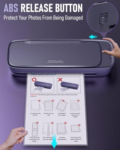 Laminator Machine 13 Inch Wide Thermal Lamination 9 in 1 Cold Hot A3 Laminating Machine for Teacher Personal, 60s Warm-Up No Jam laminator Machine 11x17 with 30 Laminating Sheets for Home Office Use 6