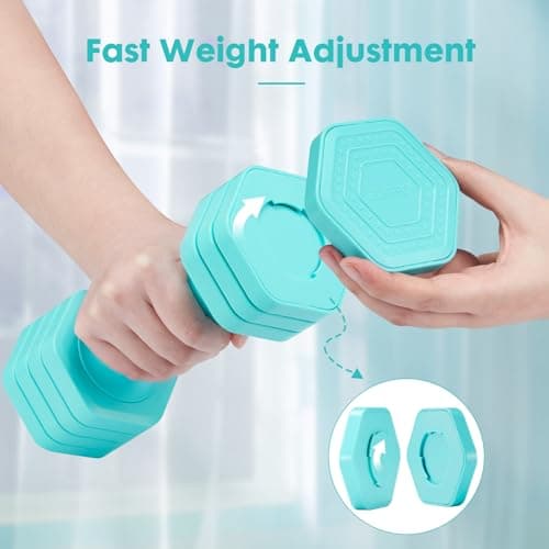 EQUIPRO Adjustable Dumbbell Set, 4 in 1 Weights for Women at Home, Hand Weights Dumbbells for Women, Each 2lb 3lb 4lb 5lb Fast Adjust Weight with Soft TPU Handle for Home Gym Exercise Training 6