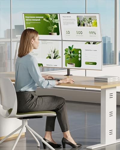 monTEK Quad Monitor Stand Mount, Fully Adjustable Desk Mount for 4 Screen up to 17”-32” and 22lbs Capacity Each Arm, Stable Monitor Arm with C Clamp and Grommet Base, VESA 75x75mm/100x100mm 8