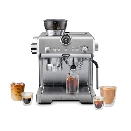 De'Longhi La Specialista Opera Espresso Machine – Cold Brew & Espresso Maker with Smart Tamping, Burr Grinder, Milk Steam Wand/Frother & 19-Bar Pressure – For Lattes & Cappuccinos