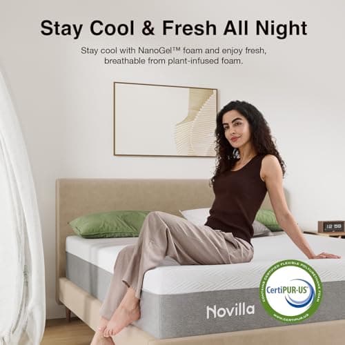 Novilla Twin Mattress, 10 Inch Gel Memory Foam Twin Size Mattress for Cool Night & Pressure Relief, Medium Plush Mattresses, Bliss 5