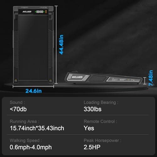 Walking Pad with Incline, Akluer Incline Treadmills for Home, 2.5 HP Under Desk Treadmill Small with Remote Control, Walking Pad Small Treadmill with LED Display 8