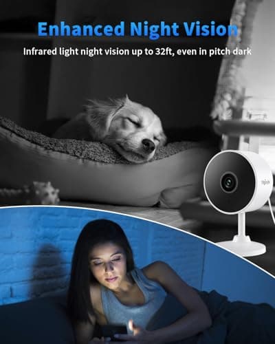 Mysight 2K Indoor Security Camera for Home Security, AI Voice Change for 2-Way Talk, Motion Detection, Night Vision, 24/7 SD Recording/Cloud Storage, WiFi Home Camera (White) 8