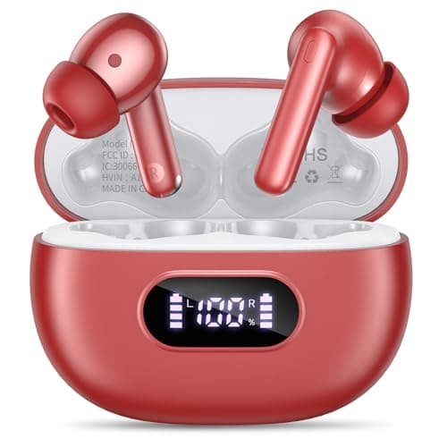 Wireless Bluetooth 5.4 Earbuds - Deep Bass & Noise Cancellation, 50 Hrs Playtime, IPX7 Waterproof, LED Display, Android & iOS Compatible