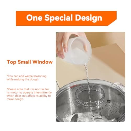 Dough Mixer 7L Large Capacity Electric Dough Maker with Ferment Function for Baking Bread Dough&Pizza Dough - Dough whisk 304 Stainless Steel Blender Add water/seasoning with Top Small Window 5