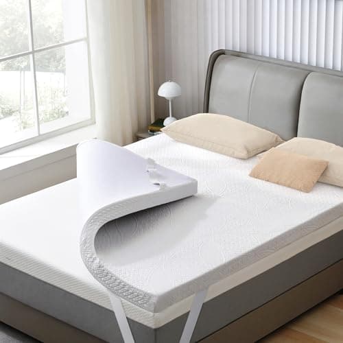 SINWEEK 2 Inch Gel Memory Foam Mattress Topper with Cooling Cover Ventilated Soft Mattress Pad, Bed Topper, CertiPUR-US Certified, Queen Size