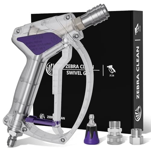 Short Pressure Washer Gun, Swivel Power Washer Gun 4060 PSI, Stubby Pressure Washer Gun with 3/8" Smooth & 1/4" Quick Connector Coupler Compatible with Hose Foam Cannon Car Wash Foam Gun