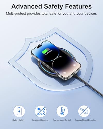 NANAMI 10W Max Wireless Charger Pad, Qi Certified Fast Charging Compatible with iPhone 17/16/15/14/13/12, Samsung Galaxy S26/S25/S24/S23/S22/S21, AirPods 2/3 - Adapter Required (Sold Separately) 7