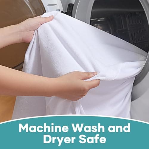 OhGeni Waterproof Mattress Protector, Queen Size Fitted Sheet with Deep Pocket, 6''-18'' Washable Hypoallergenic Mattresses Cover,Noiseless Soft Mattress Pad, Urine,Bedroom Essential,Pee & Dirt-Proof 6