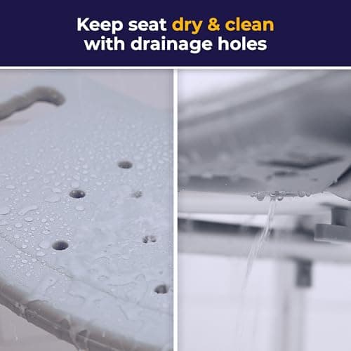 Drive Medical Shower Chair with Back - Adjustable Bathroom Bench - Suction Feet - Lightweight Durable Construction - Comfortable Contoured Seat - Grey 6