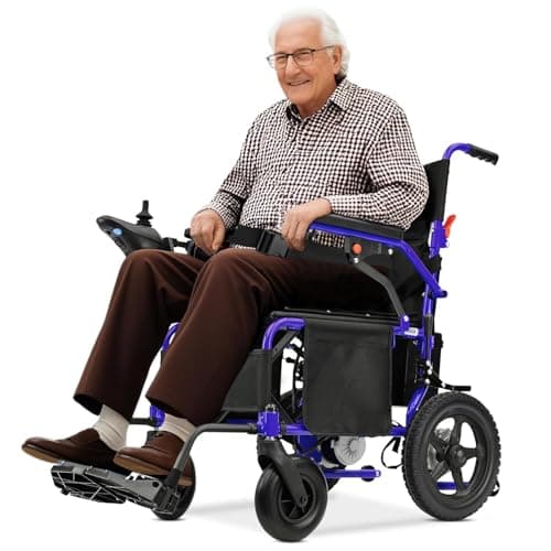 YF001 Zygenair Durable Electric Wheelchairs for Adults, Lightweight Foldable Power Wheelchair with 500W Motors, 13Ah Battery, 15 Miles Range, All-Terrain (Indigo) 7