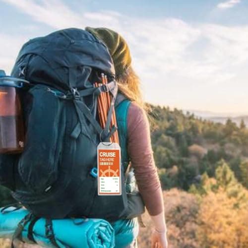 5Pack Cruise Luggage Tags,PVC Holders Fitting for Printing Label Tags, Waterproof with Resealable Zipper & Steel Loops 8