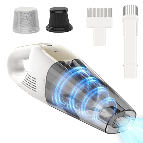 Handheld Vacuum Cordless, 16000Pa 160W Car Vacuum Cleaner with LED Screen,30Min Powerful Hand Held Vacuum Cleaner Portable Cordless Lightweight LED Light Fast Charge Multi-Nozzles for Home Car Office