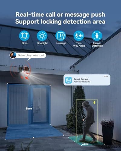 Jennov 4G LTE Cellular Solar Security Camera Wireless Outdoor, No WiFi Need Camera Home Security, 2K Color Night Vision, 360° PTZ, PIR Motion Detection, 2-Way Talk, IP65 Waterproof, Built-in SIM Card 7