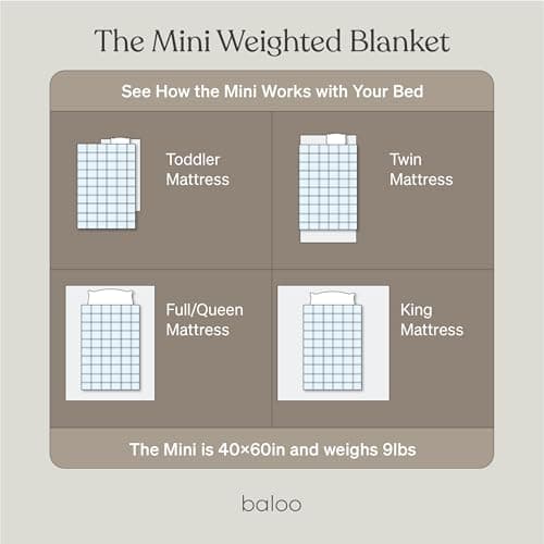 Baloo Weighted Blanket for Kids and Adults (Petal Pink - 9lbs 40"x60" - Mini Size) | Cooling & 100% Cotton Material | Machine Washable & Dryer Safe | with Glass Microbead Fill 5