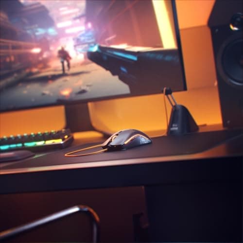 Glorious Model O- (Minus) Compact Wired Gaming Mouse - 58g Superlight Honeycomb Design, RGB, Pixart 3360 Sensor, Ambidextrous, Omron Switches - Matte Black 6