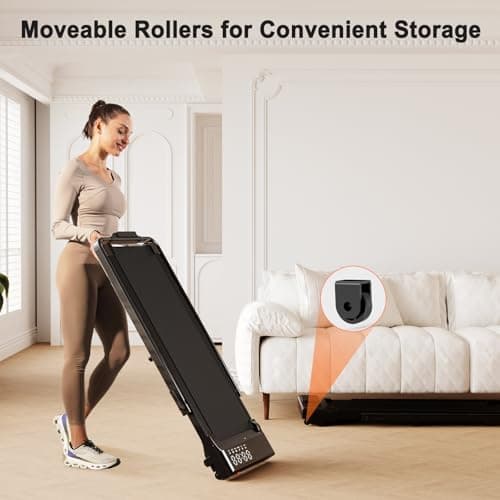 Walking Pad Treadmill with Handle Bar 3-in-1 Foldable Treadmills for Small Space 300 LBS Capacity, 3.0HP Portable Under Desk Treadmill for Home Office with LED Display Remote APP Control 6