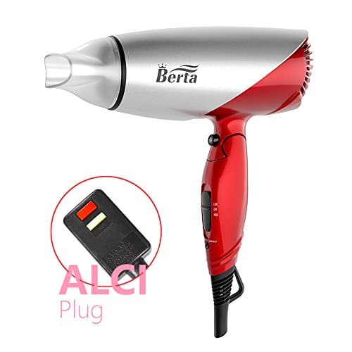 Berta 1875W Folding Hair Dryer Travel Dryer with Negative Ions, Dual Voltage Lightweight Compact Blow Dryer, 2 Heat 2 Speed Settings for Salon Styling, Red 6