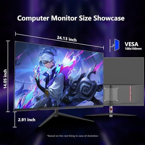 Sealan 27 inch Gaming Monitor 180hz FHD 1080P PC Monitors GTG Vertical with Freesync Eye-Care Technology HDMI, DisplayPort,VA Screen for Gaming Home Office Support Wall Mount Install（100×100mm） 9