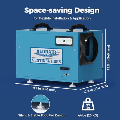 ALORAIR Wi-Fi Crawlspace Dehumidifier, 113 Pint with Drain Hose for Crawl Space, Basement, Commercial and Water Damage Restoration, Compact and Portable, Auto-Defrost 8