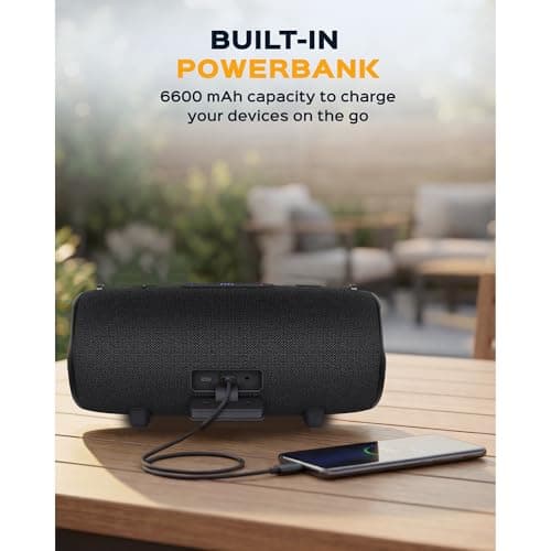 TREBLAB HD-Max - Loud Portable Bluetooth Speaker for Outdoor Parties, Beach & Camping - Powerful Wireless Stereo Sound with Deep Bass, IPX7 Waterproof, 20H Playtime, Powerbank to Charge Your Devices 11