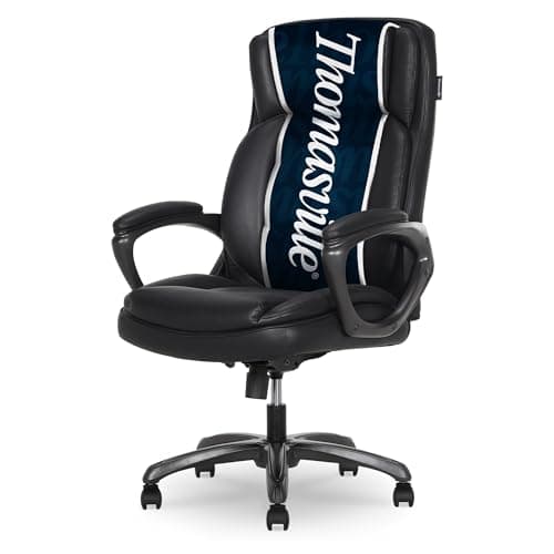 Thomasville Lansing Big & Tall Office Chair, High-Back DeskChair, Adjustable Ergonomic Support, Semi-Plush ComfortCraft Seat Cushion Technology, Padded Headrest and Armrests, Vegan Leather, Black