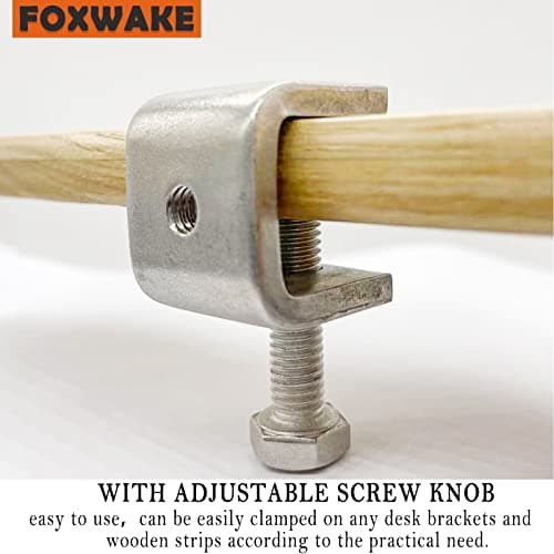 Foxwake Mini C Clamps Stainless Steel 0.83 Inch for Working, Heavy Duty Small U Clamps for Metal Mounting, Universal Desk Clamp with Stable Wide Jaw Opening/I-Beam Design (6pcs) 6