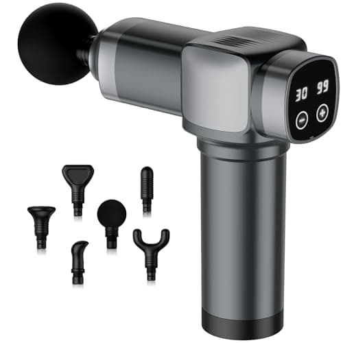 CAMEFER Deep Tissue Massage Gun, Portable Percussion Muscle Massager with 30 Speeds & 6 Attachments, Handheld Electric Back & Neck Massager for Pain Relief