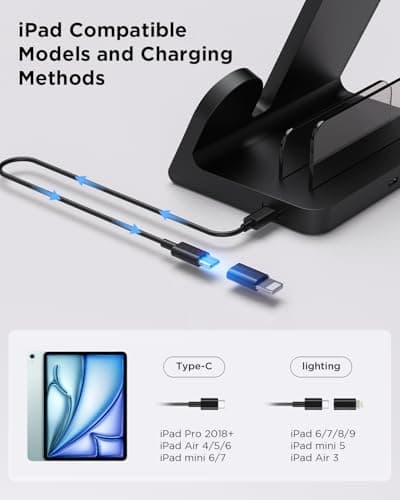 P1euusy Wireless Magnetic Charger for iPhone: 3-in-1 Charging Station for Multiple Devices Apple - 18W Charging Stand for iPhone 17 16 15 14 13 12 Pro Max Plus Apple Watch iPad Airpods 3/Pro 2nd 9