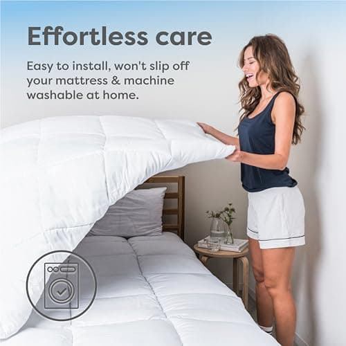HOSPITOLOGY PRODUCTS Hypoallergenic Mattress Cover- Overstuffed - Deep Pocket - Goose Down Alternative Pillow Top Mattress Topper California King - 72" W x 84" L 5