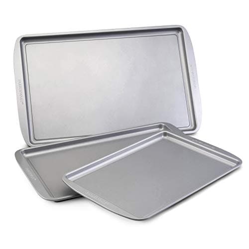 Farberware Nonstick Bakeware 3-Piece Cookie Pan Set, Gray 12