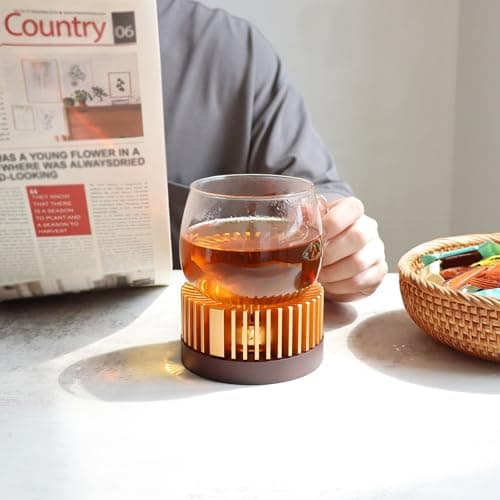 Teapot Warmer, JUKFITA Aluminum Alloy & Wood Tea Warmer, for Heating Tea, Coffee, Milk, Food Indoors and Outdoors 5