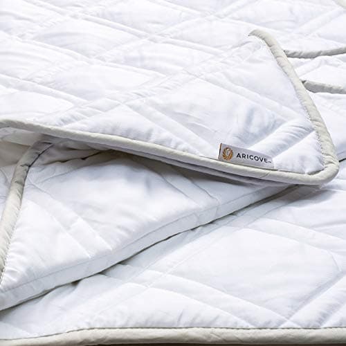 Aricove Cooling Weighted Blanket for Adults, 15 lbs, Full/Queen Size Weighted Blanket, 60x80 inches, Silky Soft Bamboo Viscose, Machine Washable, White 9