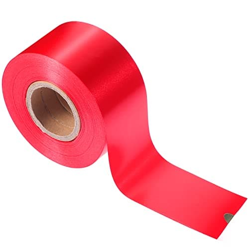 Syhood Outdoor Leaf Ribbon Floral Satin Ribbon for Crafts Aspidistra Waterproof Holiday Outdoor Decoration(2 Inch X 30 Yards,Red)