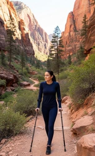 in-Motion Forearm Crutches | Spring Assist Crutches for Adults | Walking Crutch with Ergonomic Handle | Articulating Tips | Size Short (4'2" - 5'5") | Lightweight & Durable | Charcoal | 350lb Capacity 5