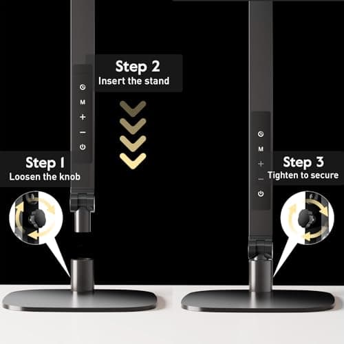 LitONES LED Desk Lamp for Home Office, Eye-Caring Diffused Desk Light, 3 Color Temperature 10 Brightness Computer Light, Dimmable Desk Light with Memory & Timer Func, Metal Swing Arm Table Lamp 8