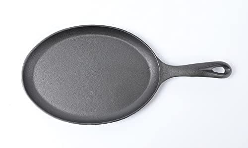 HAWOK Cast Iron Fajita Plate Sizzler Pan, Cast Iron Skillet Set 6 PCS, 15.35''Lx7.09''W, Pre-seasoned 6