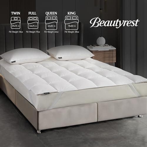 Beautyrest Premium White Down Mattress Topper with Elasticized Anchor Bands, 650 Fill Power 5