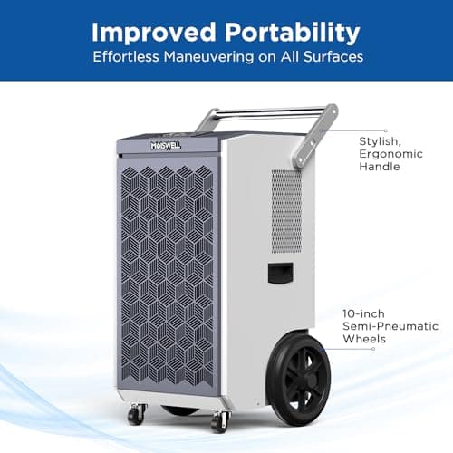 Moiswell 260 Pints Commercial Dehumidifier with Pump and Drain Hose for Basements, Heavy Duty Commercial Grade Dehumidifiers for Large Spaces, Warehouse, Industry Water Damage Unit, Auto Defrost 5
