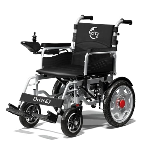 DriveEy Electric Wheelchairs for Adults,All Terrain Electric Wheelchair Heavy Duty,2x250W Power Wheelchair,Foldable Motorized Wheelchairs for Senior,Compact Portable Wheelchair, Black