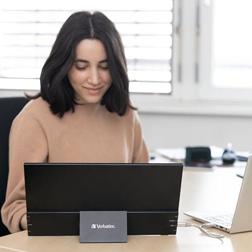 Verbatim Portable Touchscreen Monitor 14" USB-C HDMI Full HD 1080p IPS Display with Metal Housing and Adjustable Kick Stand for Laptops and Gaming Consoles 7