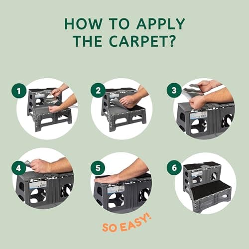 Bee Neat 2 Step Folding Dog Stairs & Ramp for Your Pet - Indoor Outdoor Foldable Pet Stairs for High Bed, Car, SUV – Collapsible Step Stool Ladder Supports 300lbs – New Carpeted Design 6