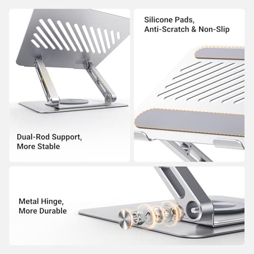 UGREEN Laptop Stand for Desk Laptop Riser Holder Compatible with MacBook Pro Air Notebook up to 17.3 Inch, Adjustable Computer Stand Ergonomic with 360 Rotating Base 5