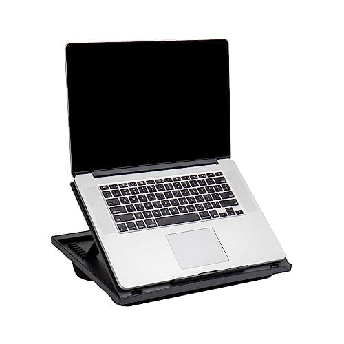 Mind Reader Lap Desk Laptop Stand, Bed Tray, Collapsible, Cushion, Portable, Dorm, Plastic, 14.75"L x 11"W x 7.3"H, Black