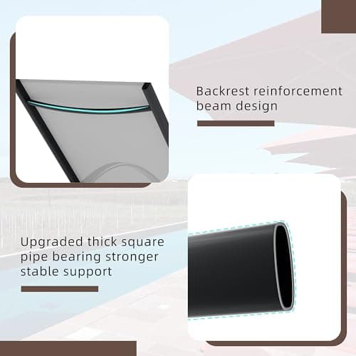 Shintenchi Patio Chaise Lounge Set of 2, Pool Chaise Lounge with Arm,Outdoor Lounge Chair with 5 Adjustable Backrest,Sunbathing Recliner,Beach Chair,Pool Chairs,Light Grey 6