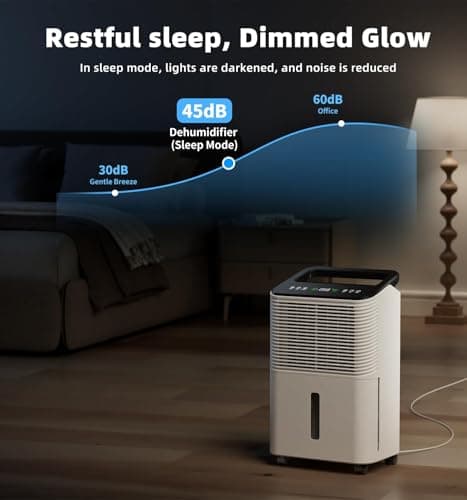 TABYIK 30-Pint High-Capacity Dehumidifier with Auto Shut-Off, Customizable Humidity Settings, and Built-In Timer for Large Rooms and Damp Areas 5