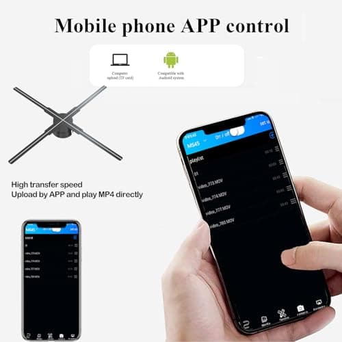 3Dhologramfan, 52cm 3Dhologramfan Projector HD LED Holographic Christmas Tree Advertising Display with Remote Bluetooth WiFi,1500 Video Library for Business,Bar,Halloween Missyou 20.5 Inch 5