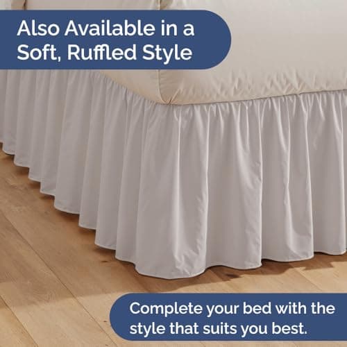 Pleated Bed Skirt Queen Size - 3 Sided Pleated Bed Skirt Queen - Ultra-Soft, Easy Fit with 18 Inch Tailored Drop - Hotel Quality, Wrinkle & Fade Resistant - For Women, Men, Kids and Teens - Light Grey 7