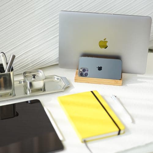 ROCDEER Vertical Laptop Stand for Desk, Double Stand Holder with Adjustable Dock 0.98" to 1.77", Fits All MacBook/Surface/Samsung/HP/Dell/Chrome Book, Natural Bamboo 7